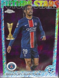 Bradley Barcola 2025 Topps Chrome Magenta Shimmer