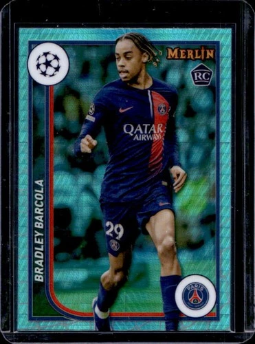 Bradley Barcola 2023 Topps Chrome Merlin Aqua Prism
