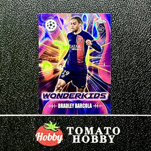 Bradley Barcola 2023 Topps Chrome UEFA Aqua Lava
