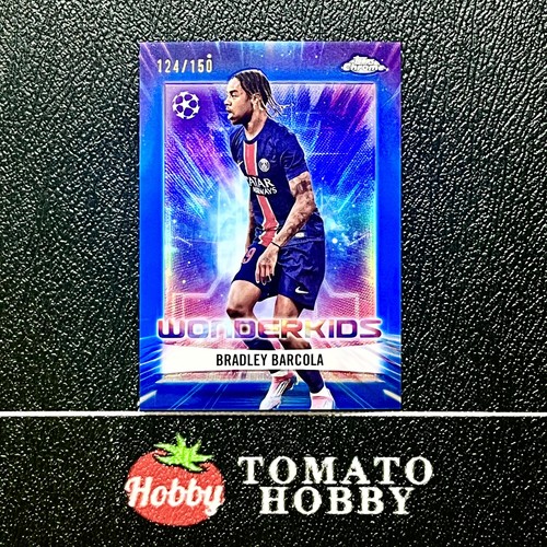 Bradley Barcola 2024 Topps Chrome UEFA Blue Refractor /150