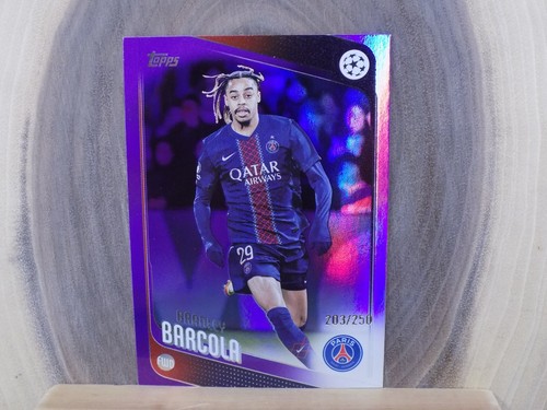 Bradley Barcola 2025 Topps Chrome UEFA Club Competitions Purple /250
