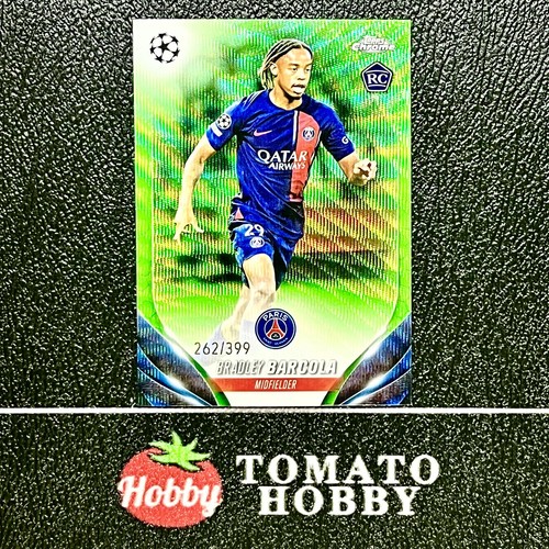 Bradley Barcola 2023 Topps Chrome UEFA Green Wave Refractor /399