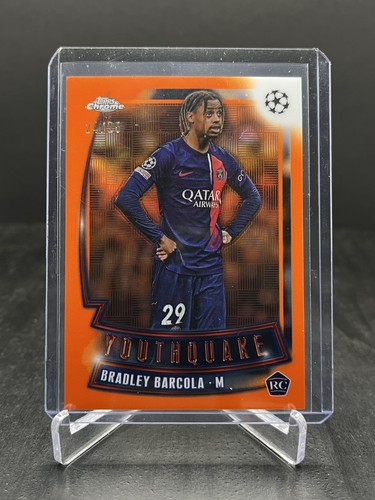 Bradley Barcola 2023 Topps Chrome UEFA Orange /25