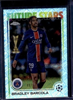Bradley Barcola 2024 Topps Chrome UEFA Toppsfractor /52