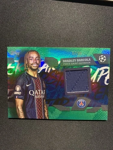 Bradley Barcola 2025 Topps Competiciones de Clubes UEFA Verde /99