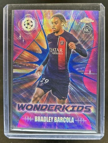 Bradley Barcola 2023 Topps Cromo UEFA Onda Azul /75
