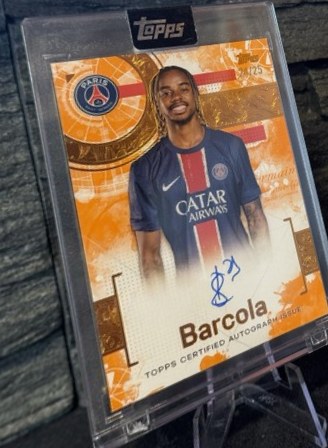 Bradley Barcola 2024 Topps Exhibition Paris 04/10