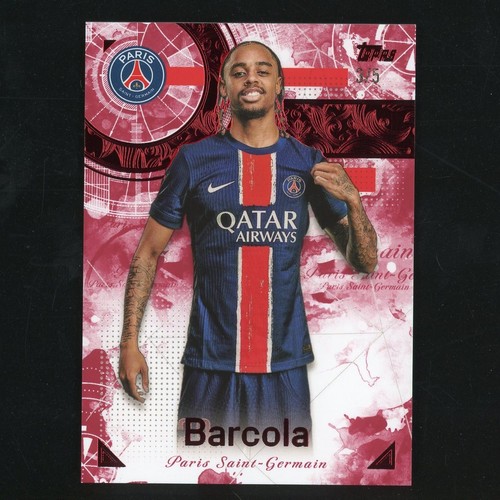 Bradley Barcola 2025 Topps Exhibition Red /5
