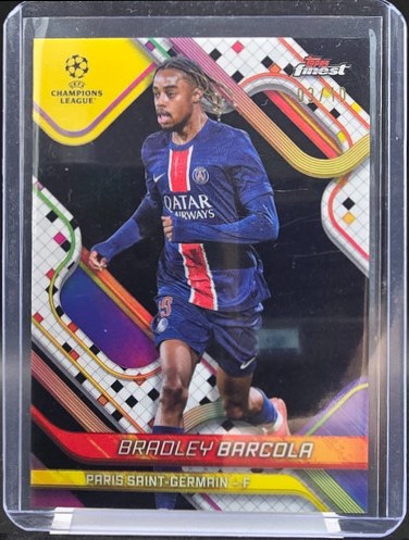 Bradley Barcola 2024 Topps Finest Black Refractor /10