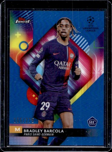 Bradley Barcola 2023 Topps Finest Blue Refractor /275