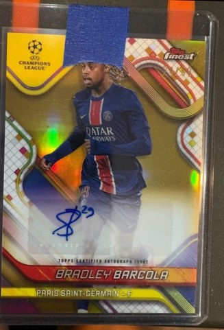 Bradley Barcola 2024 Topps Finest Gold /50