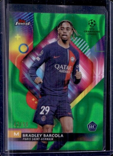 Bradley Barcola 2023 Topps Finest Green Lava /99