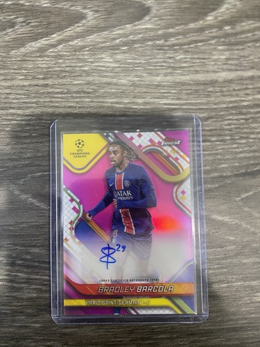 Bradley Barcola 2024 Topps Finest Magenta RayWave /75