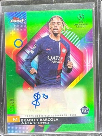Bradley Barcola 2023 Topps Finest Neon Green /99