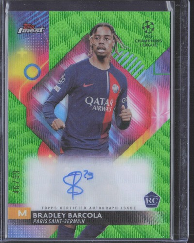 Bradley Barcola 2023 Topps Finest Neon Green Refractor /99