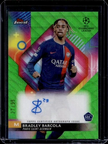 Bradley Barcola 2023 Topps Finest Neon Green Wave /99