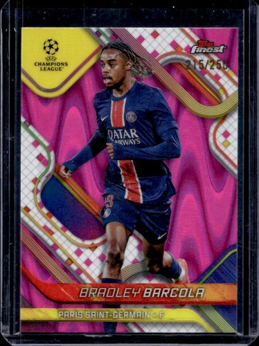 Bradley Barcola 2024 Topps Finest Pink Raywave /250