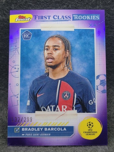 Bradley Barcola 2024 Topps Finest Purple /299