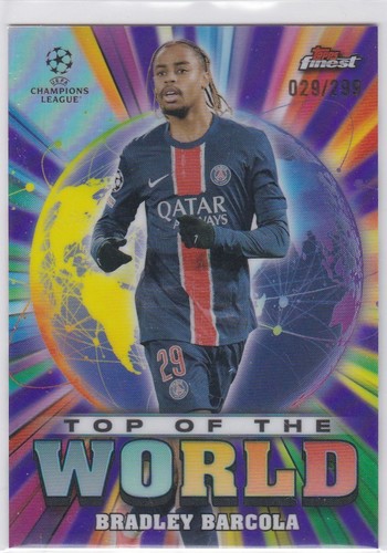 Bradley Barcola 2024 Topps Finest Purple Refractor /299