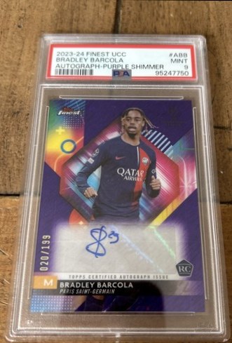 Bradley Barcola 2024 Topps Finest Purple Refractor /299