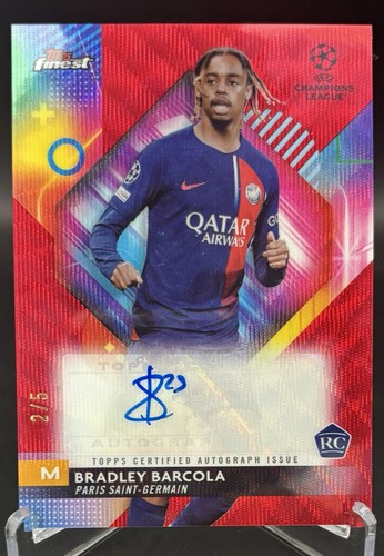 Bradley Barcola 2024 Topps Finest Red Wave /5