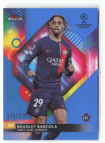 Bradley Barcola 2023 Topps Finest Sky Blue Refractor /275