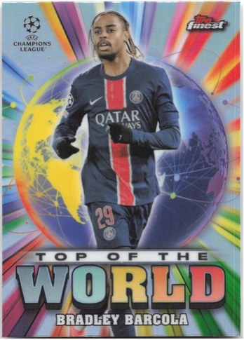 Bradley Barcola 2024 Topps Finest UEFA 1