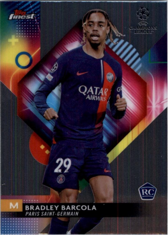 Bradley Barcola 2023 Topps Finest UEFA Club Competitions