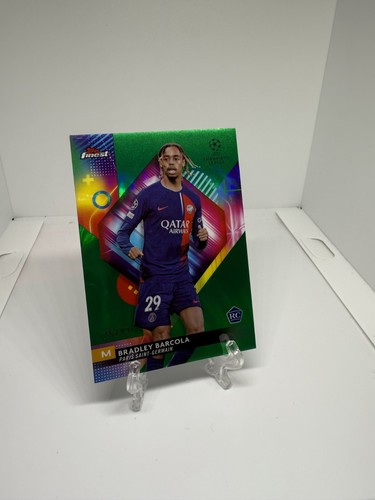 Bradley Barcola 2023 Topps Finest UEFA Green Refractor /99