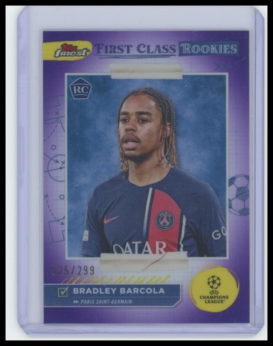 Bradley Barcola 2023 Panini Finest UEFA Viola /299