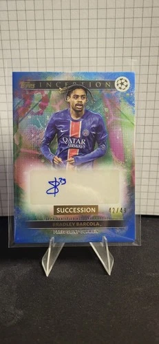 Bradley Barcola 2024 Topps Inception UEFA Blue /49