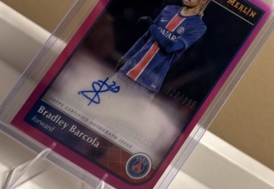 Bradley Barcola 2024 Topps Merlin Chrome Pink /199