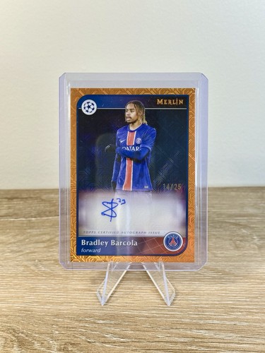 Bradley Barcola 2024 Topps Merlin Chrome Arancione Mojo /25