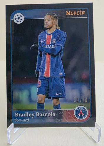 Bradley Barcola 2024 Topps Merlin Chrome Black Refractor /10