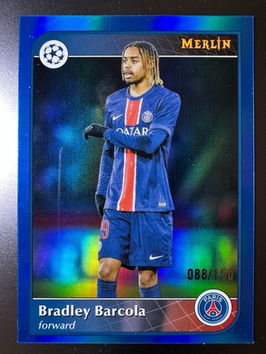 Bradley Barcola 2024 Topps Merlin Chrome Blue /150