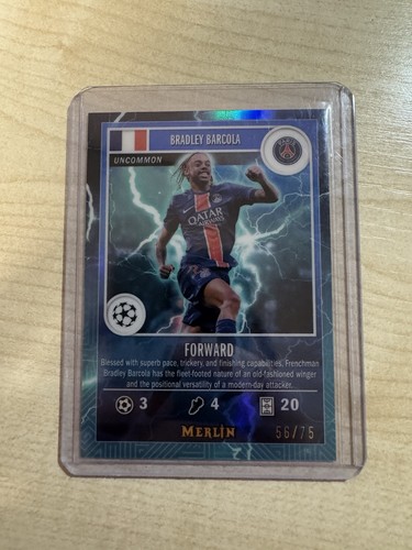 Bradley Barcola 2024 Topps Merlin Chrome Blue /75