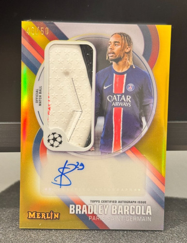 Bradley Barcola 2024 Topps Merlin Chrome Gold /50
