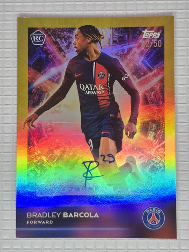 Bradley Barcola 2024 Topps Merlin Chrome Gold Refractor /50