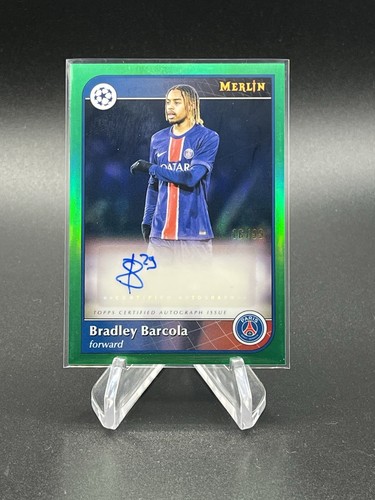 Bradley Barcola 2024 Topps Merlin Chrome Green /99