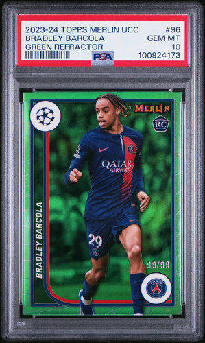 Bradley Barcola 2023 Topps Merlin Chrome Green Refractor /99