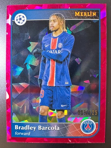 Bradley Barcola 2024 Topps Merlin Chrome Magenta Ice /125