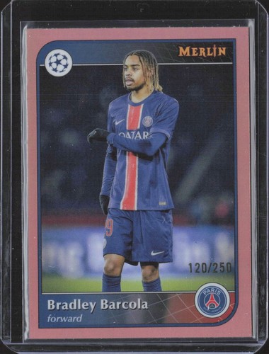 Bradley Barcola 2024 Topps Merlin Chrome Pink Gold Refractor /250