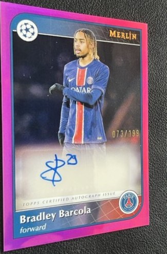 Bradley Barcola 2024 Topps Merlin Chrome Pink Refractor /199