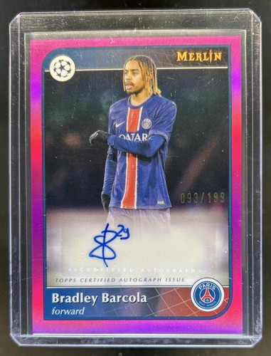 Bradley Barcola 2024 Topps Merlin Chrome Rosa Rifrattore /199