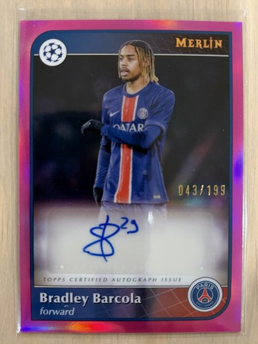 Bradley Barcola 2024 Topps Merlin Chrome Rosa Rifrattore /199