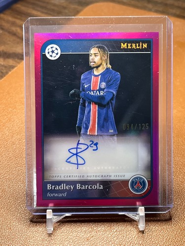 Bradley Barcola 2024 Topps Merlin Chrome UCC Magenta Refractor /125