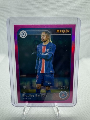 Bradley Barcola 2024 Topps Merlin Chrome UCC Pink Refractor /199