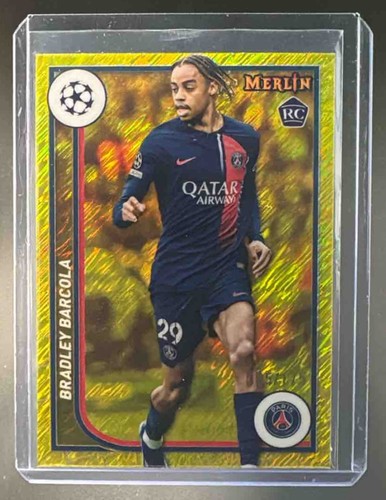 Bradley Barcola 2023 Topps Merlin Chrome Yellow Shimmer Refractor /175