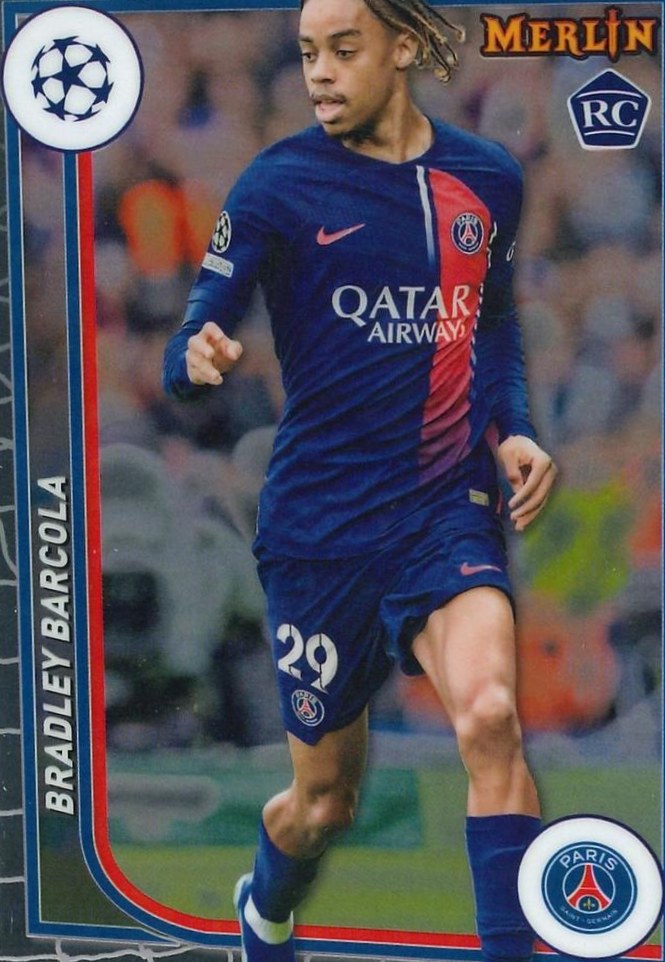 Bradley Barcola 2023 Topps Merlin UEFA Club Competitions