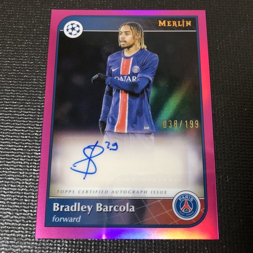 Bradley Barcola 2024 Topps Merlin UEFA Rosa Rifrattore /199